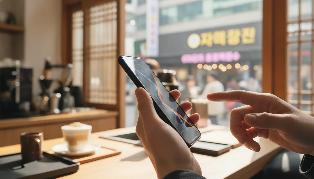 스마트폰 화면 측면 시야
