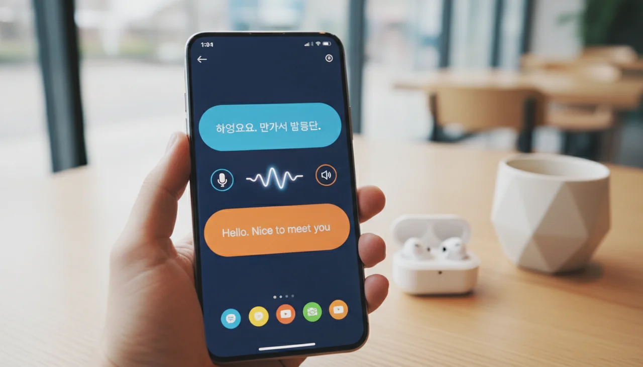 스마트폰 통역 앱 화면
